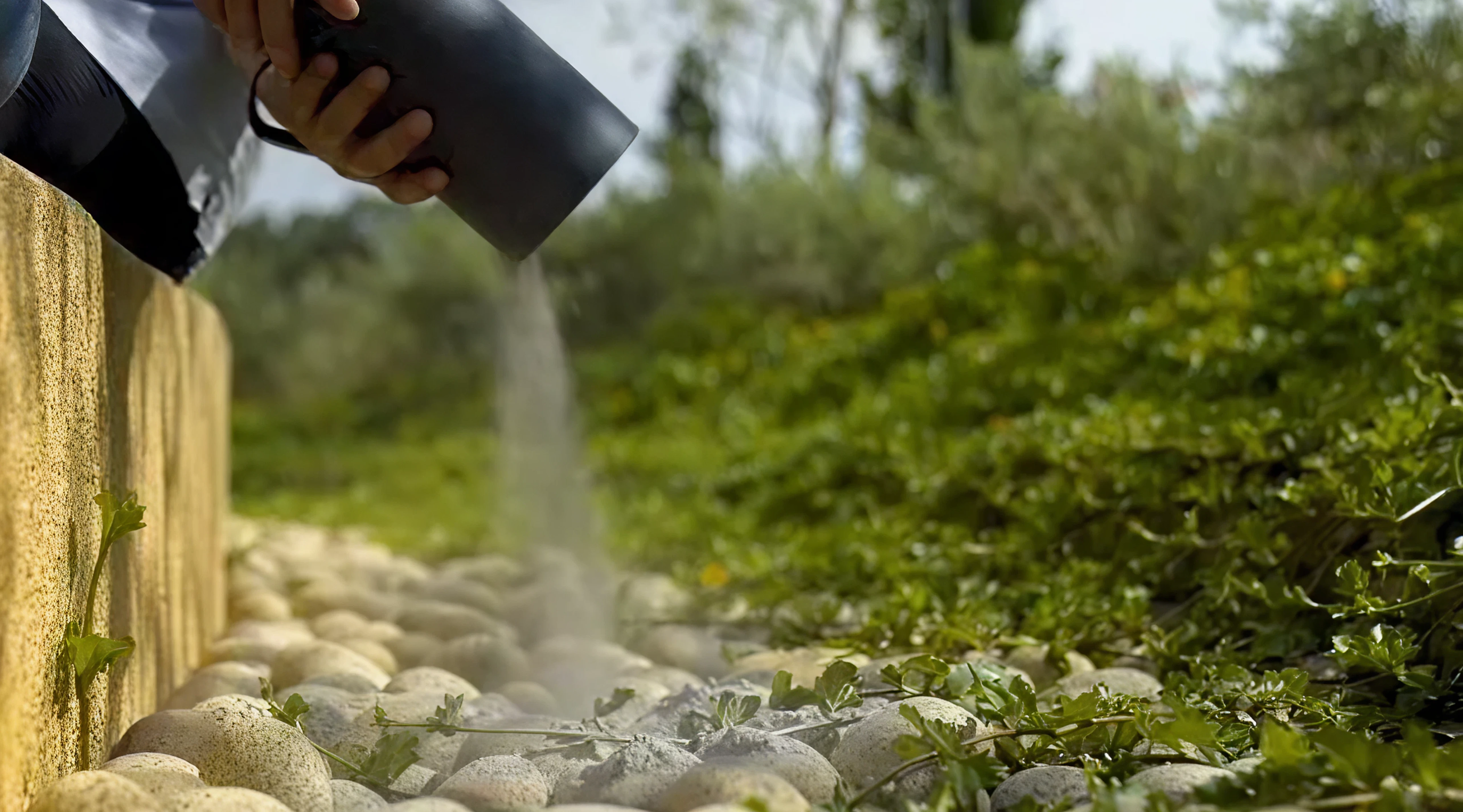 Pouring of ashes at inland ash scattering